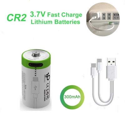 CR2 Cell 3.7V de litio USB recargable batería