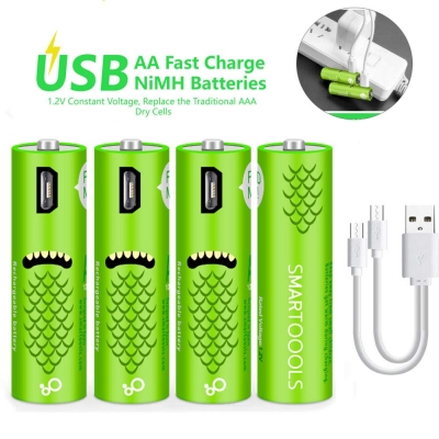 1.2V Micro USB No.5 doble A batería recargde hidrógeno de níquel AA NIMH